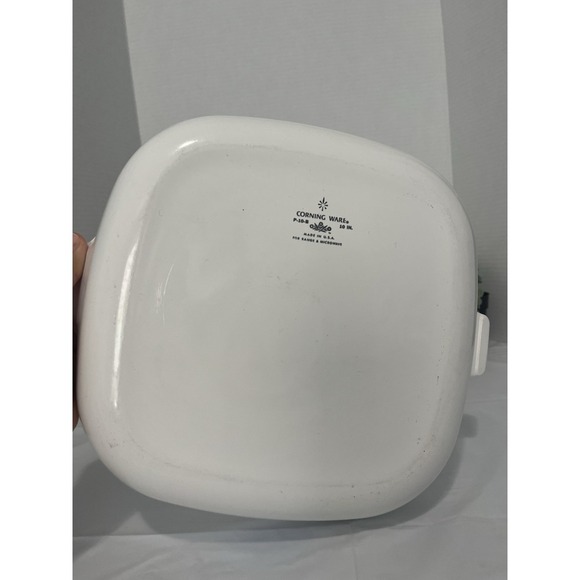 Rare Vintage Pyrex Corning Ware Blue Cornflower P-10-B 10 inch Stamped w/lid - Picture 3 of 13